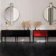 buffet sur pieds hauts / contemporain / en bois laqué brillant / en métal