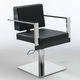 fauteuil de coiffure en simili cuir / avec pompe hydraulique / blanc / noir