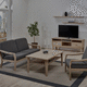 meuble TV contemporain / sur mesure / bois / en pin