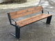 banc public contemporain / en mélèze / en métal / avec dossier