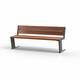 banc public contemporain / en métal / en mélèze / avec dossier