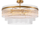 lustre contemporain / en verre / en laiton / 12 ampoules