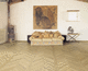 parquet contrecollé / en chêne / brossé / à coller