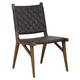 chaise contemporaine / d'intérieur / en cuir / avec piètement en bois