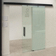 système coulissant en aluminium / pour porte en verre / mural / résidentiel