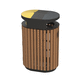poubelle de tri sélectif / publique / en métal / bois