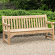 banc de jardin contemporain / en teck / avec dossier / avec accoudoirs