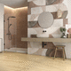 carrelage en grès cérame / mat / à relief / d'intérieur
