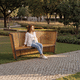 banc public contemporain / en acier galvanisé / en bois / avec dossier