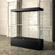 vitrine contemporaine / en verre trempé / stratifiée / éclairée