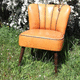 fauteuil classique / en cuir / en hêtre / fait main