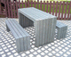 ensemble table et bancs contemporain / en plastique recyclé / d'extérieur / pour espace public