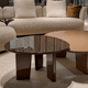 table d'appoint contemporaine / en bois / avec piètement en bois / ronde