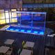 mur d'eau en verre / autoportant / sur mesure / acier inox
