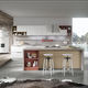 cuisine contemporaine / en bois / avec îlot / avec poignée