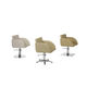 fauteuil de coiffure contemporain / en cuir / avec pompe hydraulique / beige