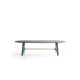 table à manger contemporaine / bois / en marbre / avec piètement en bois