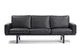 canapé contemporain / en cuir / noir / par Hans J. Wegner
