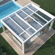 pergola autoportée / en verre / couverture en toile / couverture en verre