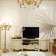 meuble TV de style / en bois laqué / blanc