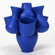 vase contemporain / en céramique / bleu