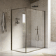 cabine de douche à l'italienne / en verre / en aluminium / avec porte battante