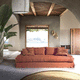 canapé contemporain / en tissu / avec revêtement amovible / avec coussin amovible