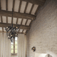 lustre contemporain / en verre / en métal / 9 ampoules