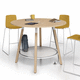 table de réunion contemporaine / en bois / en métal / avec piètement en bois