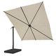 parasol carré / déporté / orientable / mât inclinable