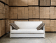 canapé contemporain / en tissu / blanc / 2 places