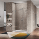 paroi de douche battante / en verre trempé / sur mesure