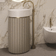 vasque sur pied / en Corian® / en marbre / en bois