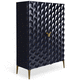 meuble bar contemporain / en acier inoxydable brossé / en métal laqué / avec porte battante