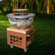brasero de jardin à bois / en acier inoxydable / en acier corten / en châtaigner