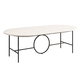table contemporaine / en fer forgé / en marbre / avec piètement en fer forgé