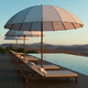parasol rond / à mât central / en thermoplastique / d'aluminium