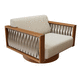 fauteuil contemporain / en tissu / en bois / contract