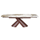 table à manger moderne / en céramique / avec piètement en acier / ovale