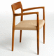 chaise design scandinave / d'intérieur / en chêne / avec piètement en noyer