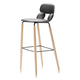 tabouret de bar contemporain / en polyuréthane / avec piètement en hêtre / avec piètement en métal peint