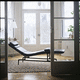 chaise longue contemporaine / en cuir / en aluminium / 4 pieds