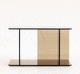 console contemporaine / en verre trempé / avec piètement en verre trempé / rectangulaire