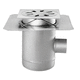 siphon de sol en acier inox / pour salle de bain / avec grille / vertical