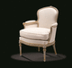 fauteuil de style transition / en tissu / blanc