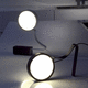 lampe de table / en acier / en verre / contemporaine