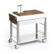 table de préparation en bois / en acier inoxydable / mobile / professionnelle