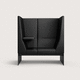 banquette haute / contemporaine / en tissu / en cuir