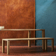 banc contemporain / en chêne / en hêtre / en bois teinté