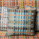 tissu d'ameublement / patchwork / en polyester / en coton